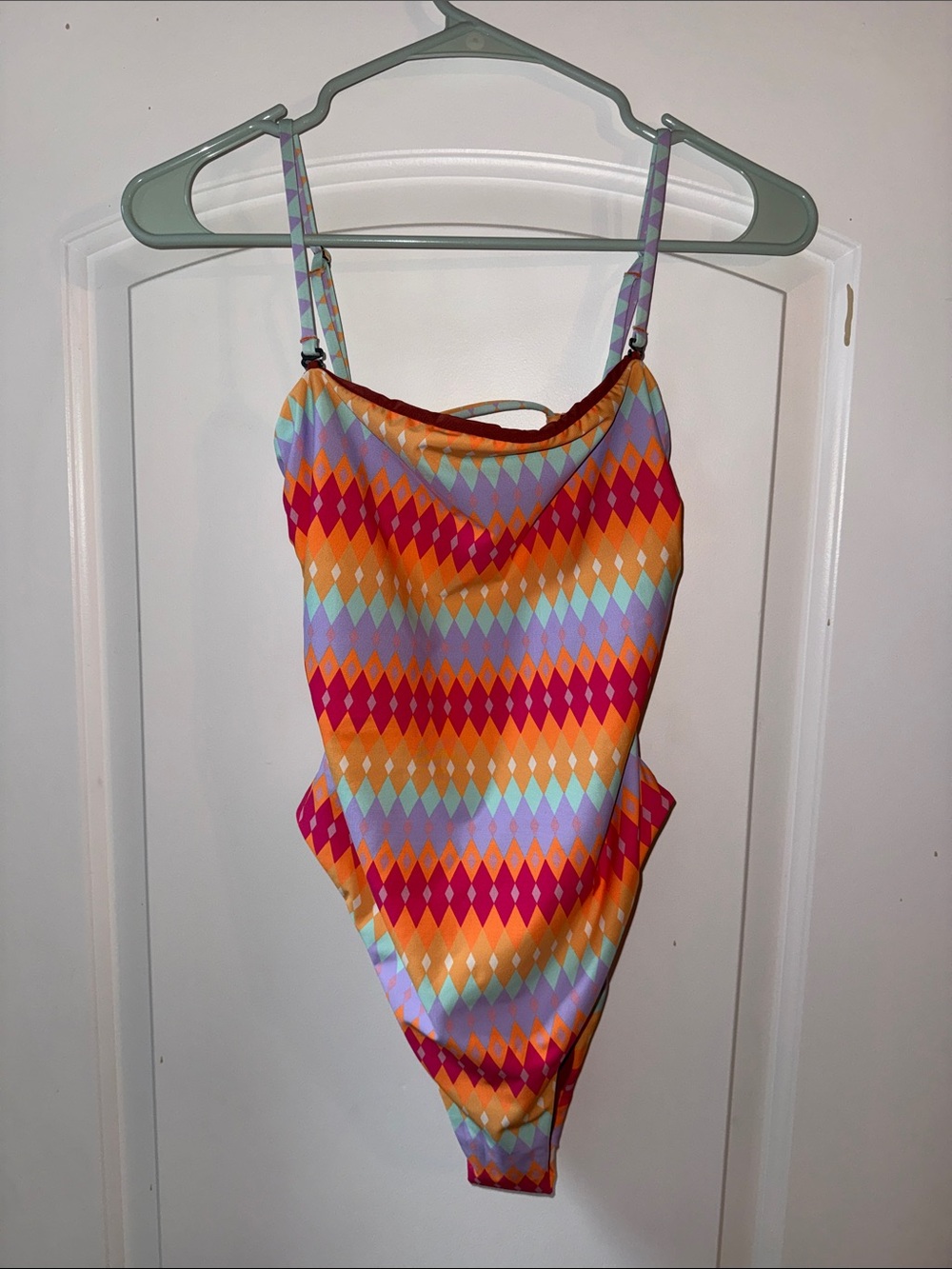 NEW (without tags) Maaji Reversible Diamond Print One-Piece Cheeky Swimsuit